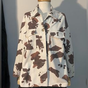 VICI COLLECTION Cow Hide Shacket, Size M.
